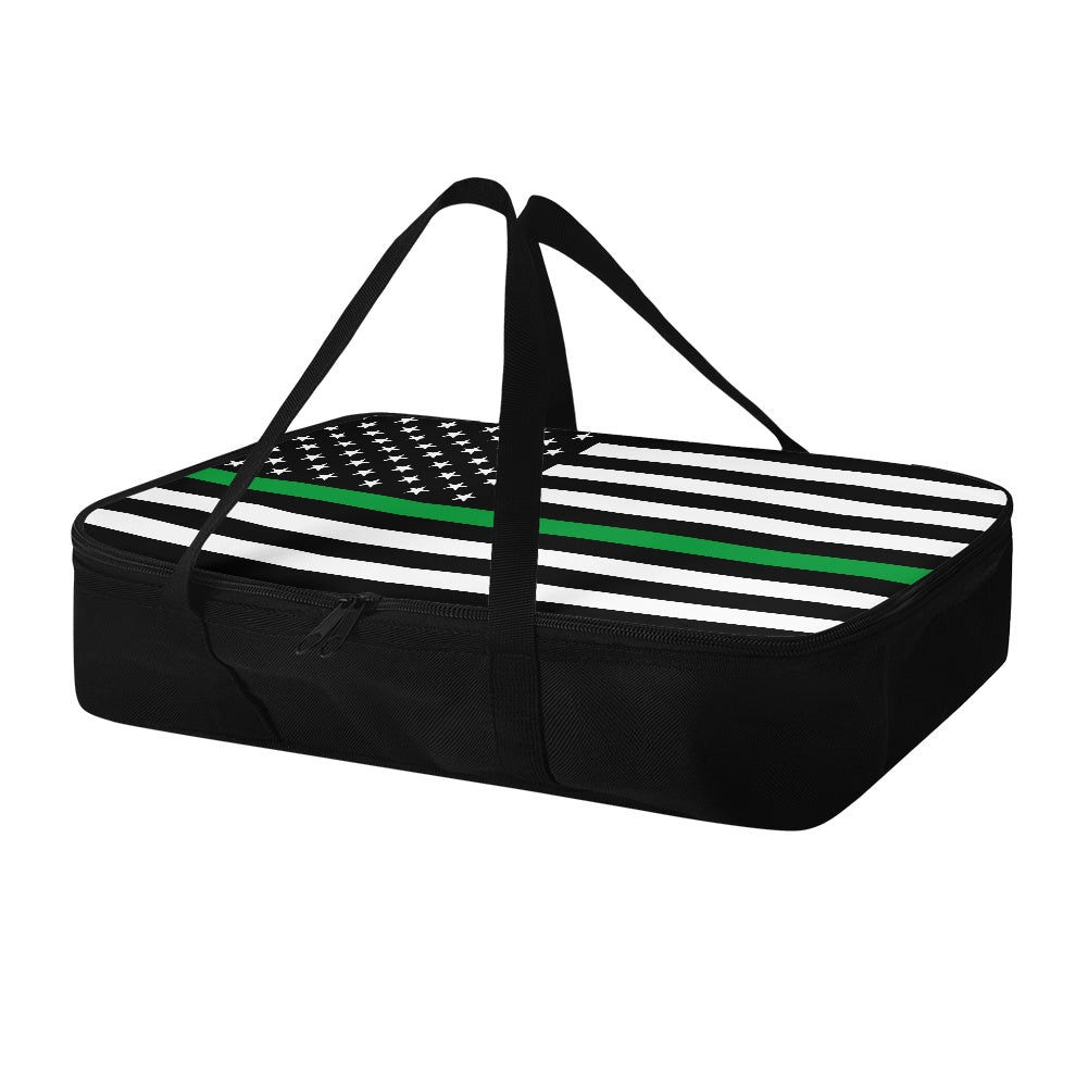 Thin Green Line Flag Inspired Insulated Casserole Carrier – Durable Hot & Cold Food Bag