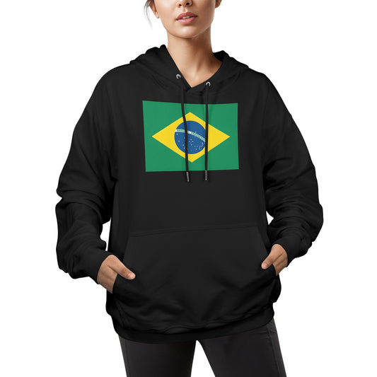 Brazil Flag Women's Hoodie Made in the USA