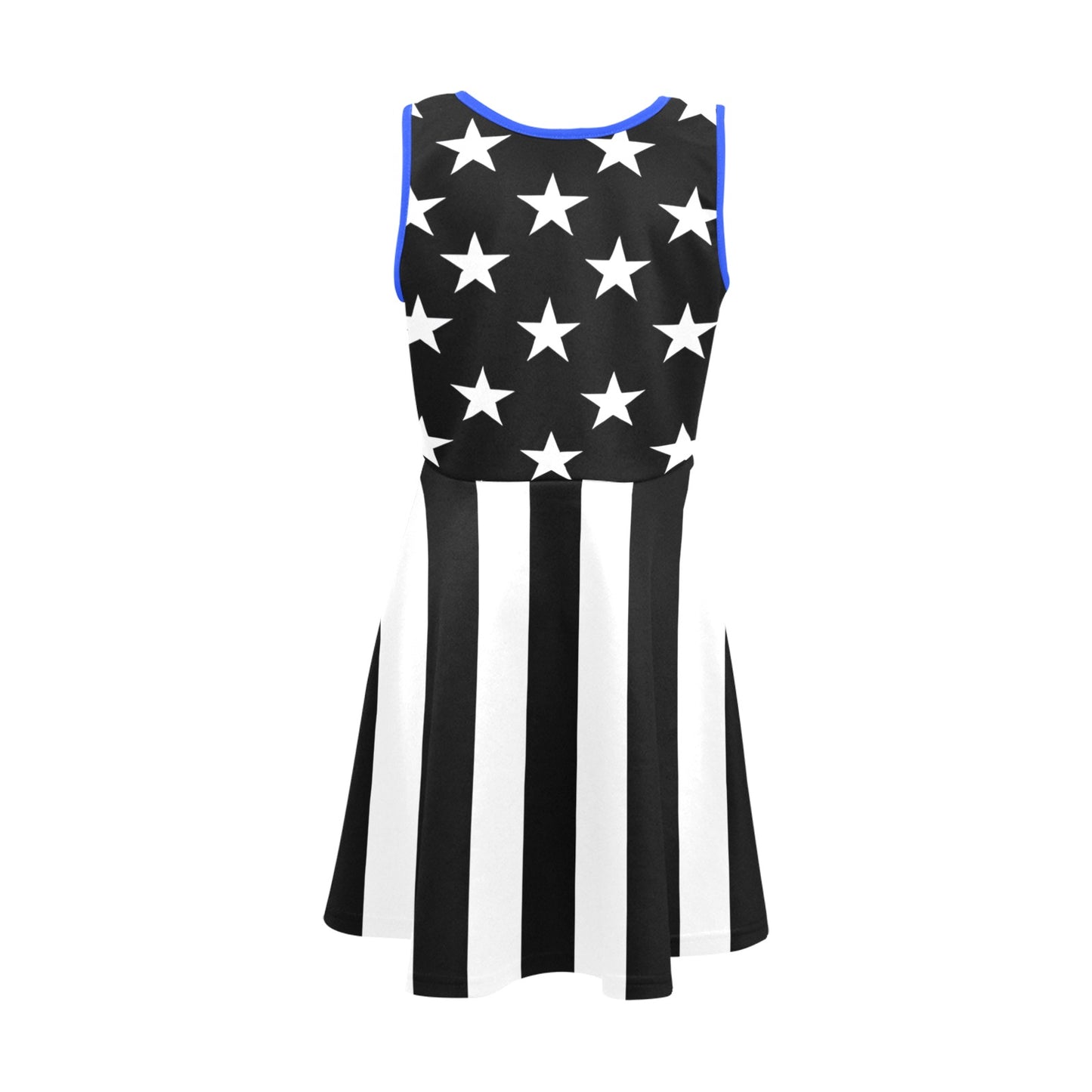 Thin Blue Line Flag Inspired Girls' Sleeveless Sundress | Ships from USA