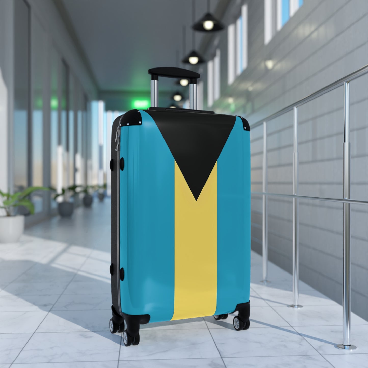 Bahamas Flag Inspired Suitcase