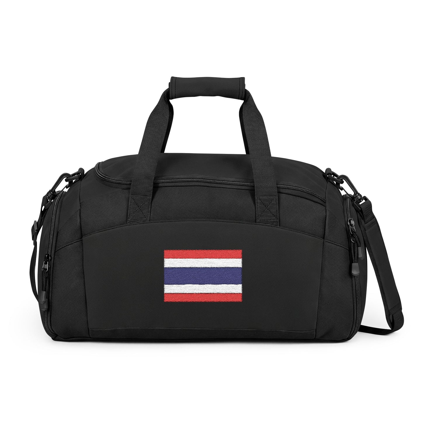 Thailand Flag Gym Bag — Black Duffle with Embroidered Thailand Flag