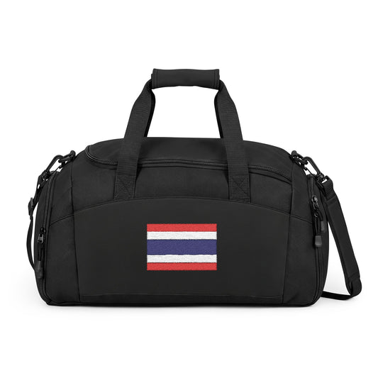 Thailand Flag Gym Bag — Black Duffle with Embroidered Thailand Flag