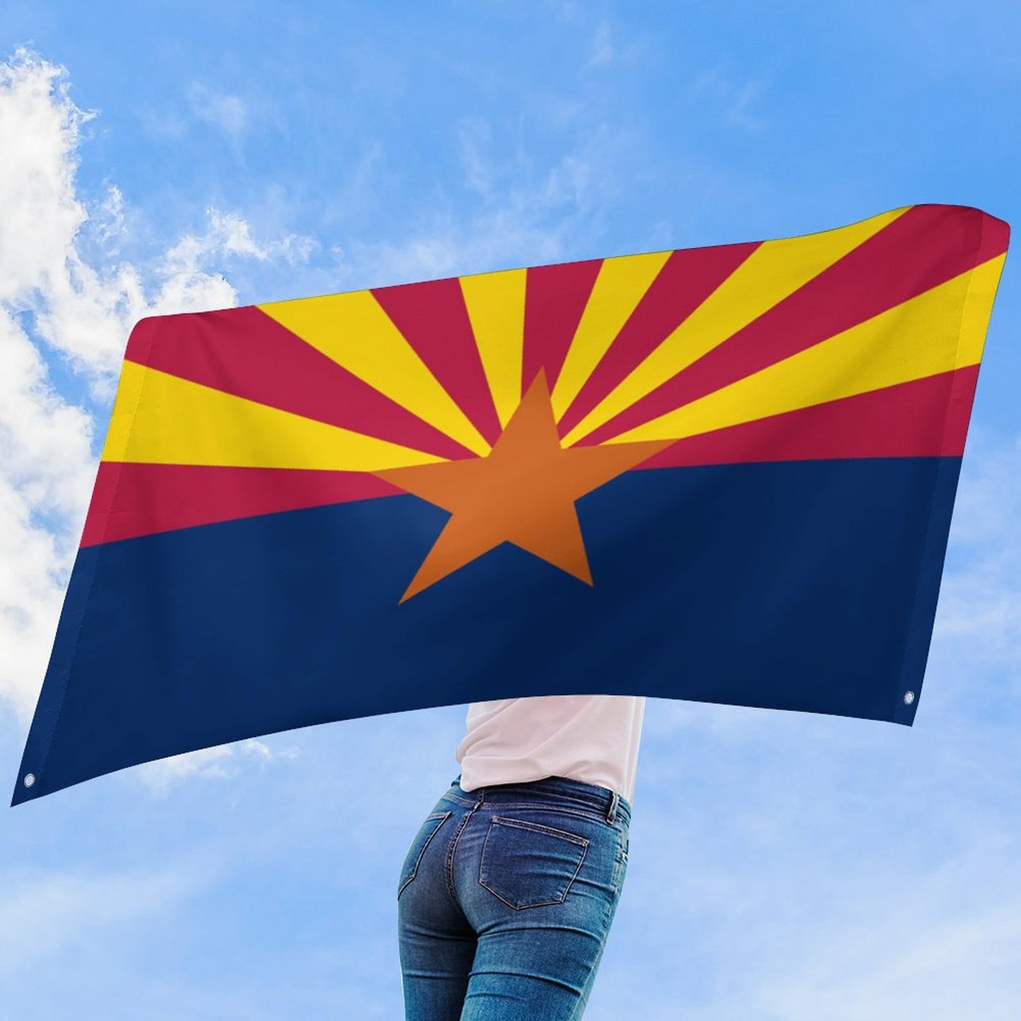 Arizona Flag Inspired Wall Mount Flag with Four Grommets (35x59 in)