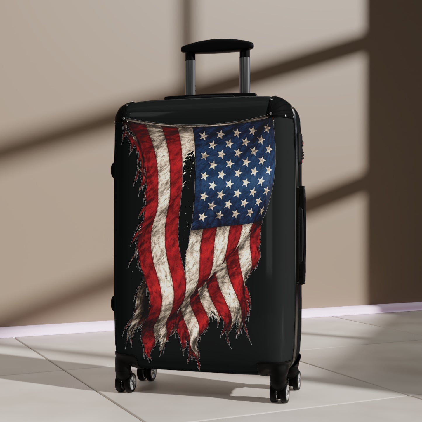Tattered USA/American Flag Inspired Suitcase
