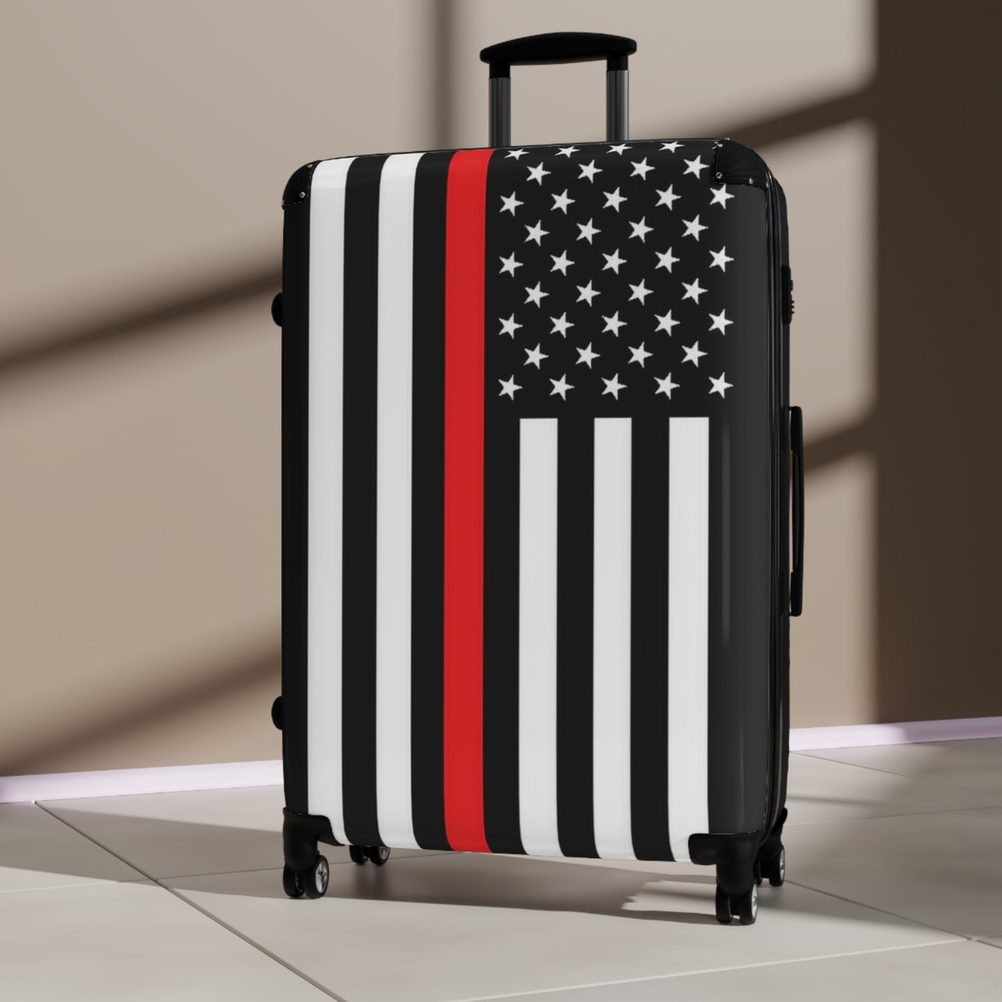 Thin Red Line Flag Suitcase