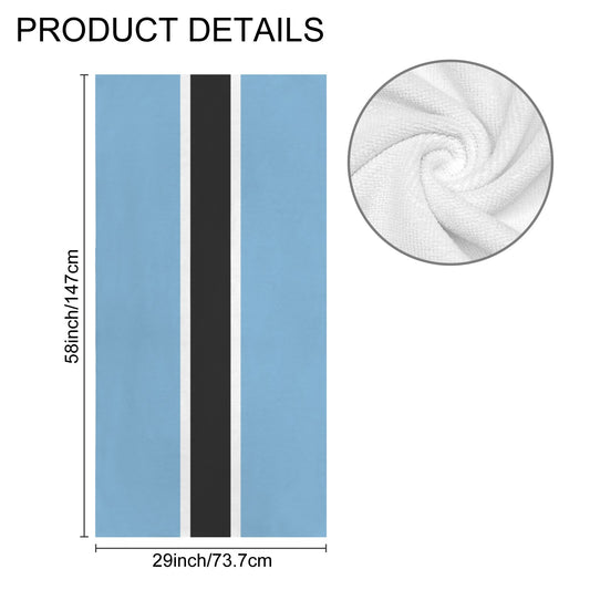 Botswana Flag Inspired Custom Bath Towel 29"x58"(Made in USA)