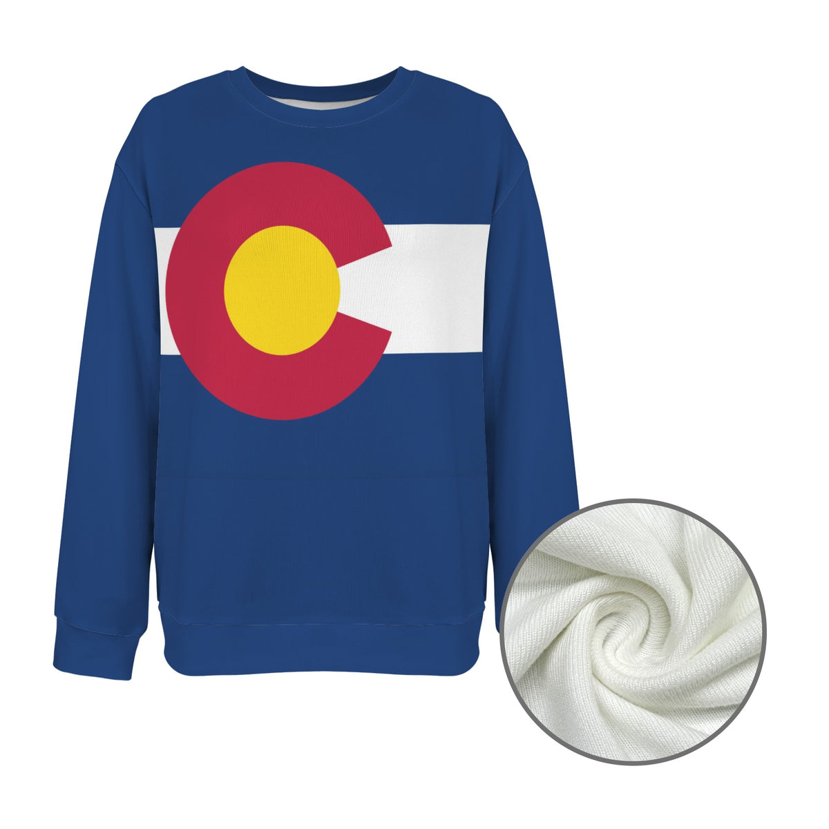 Colorado Flag Inspired Women's Crew Neck Sweater Printed in the USA