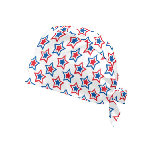 USA/American Flag Inspired Red, White & Blue Stars Pattern Scrub Cap | Ships from USA
