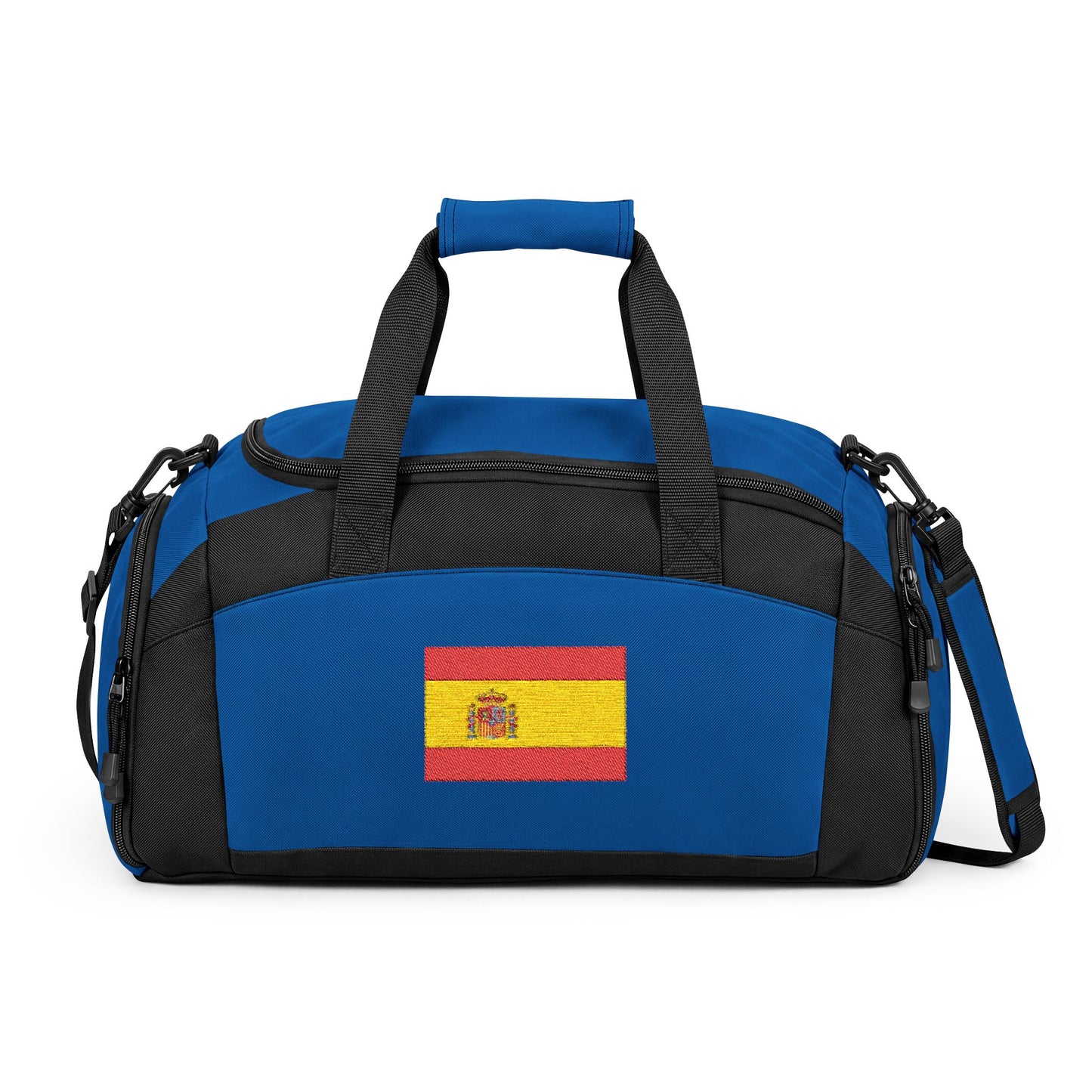 Spain Flag Gym Bag — Black Duffle with Embroidered Spain Flag