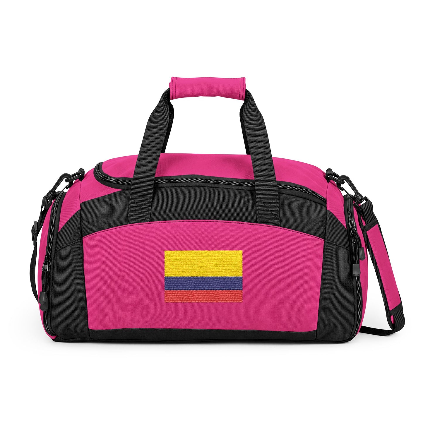 Colombia Flag Gym Bag — Black Duffle with Embroidered Colombia Flag