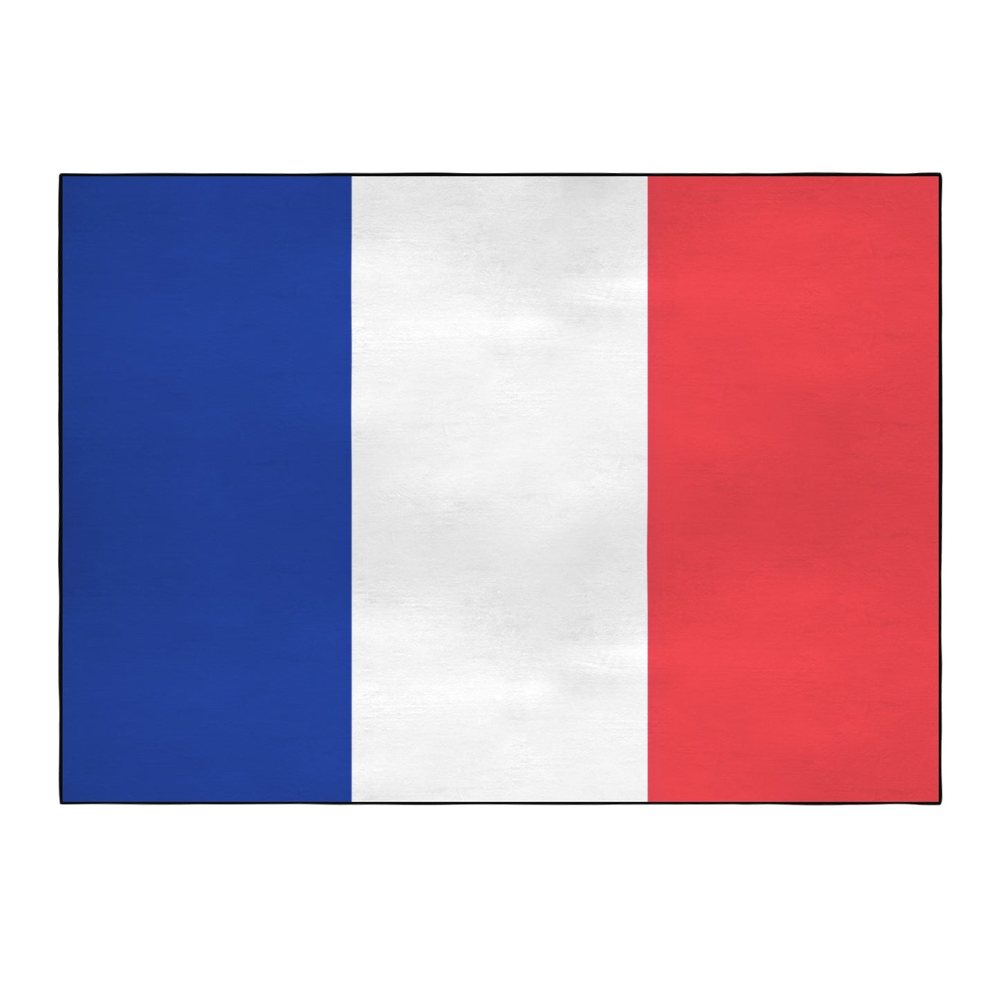 France Flag Inspired 84x60 Inch Area Rug with Black Binding (Made in the USA)