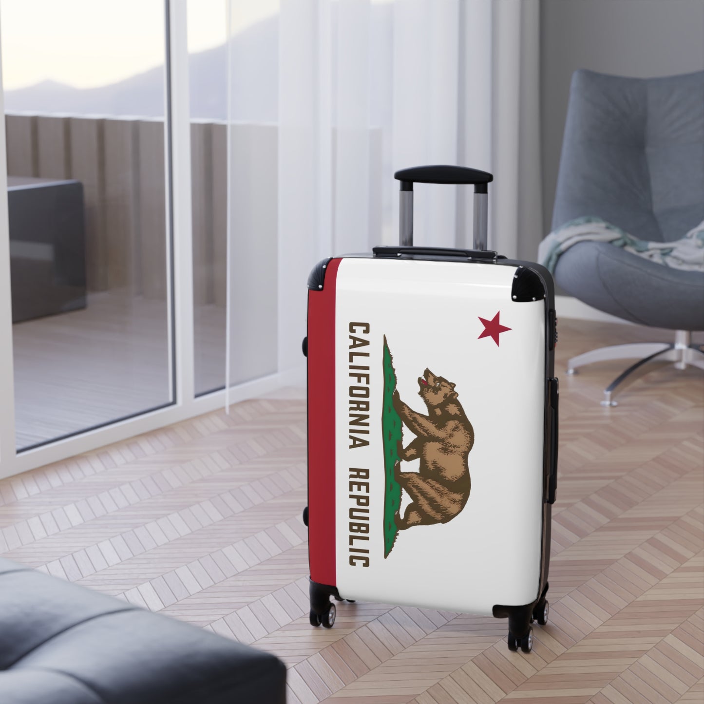 California Flag Inspired Suitcase
