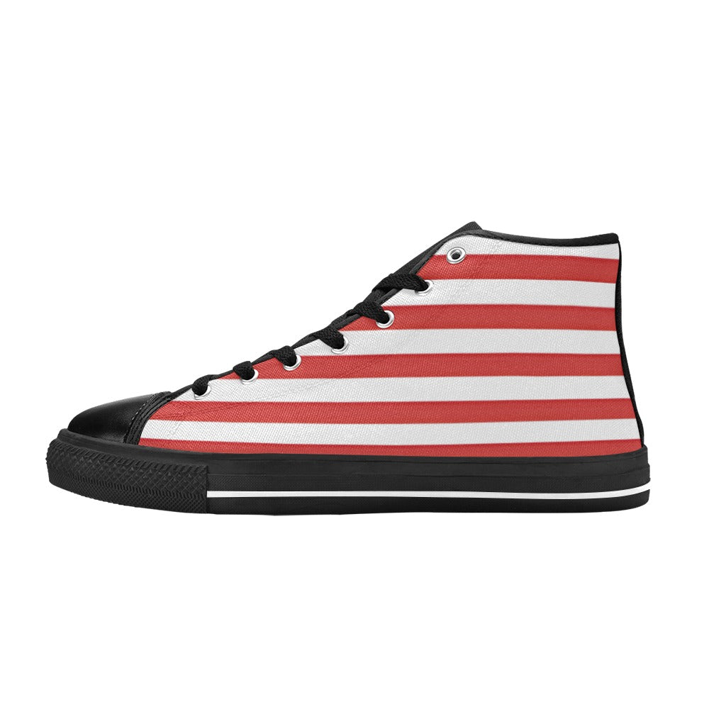 USA/American Flag Inspired Kid's High Top Canvas Shoes