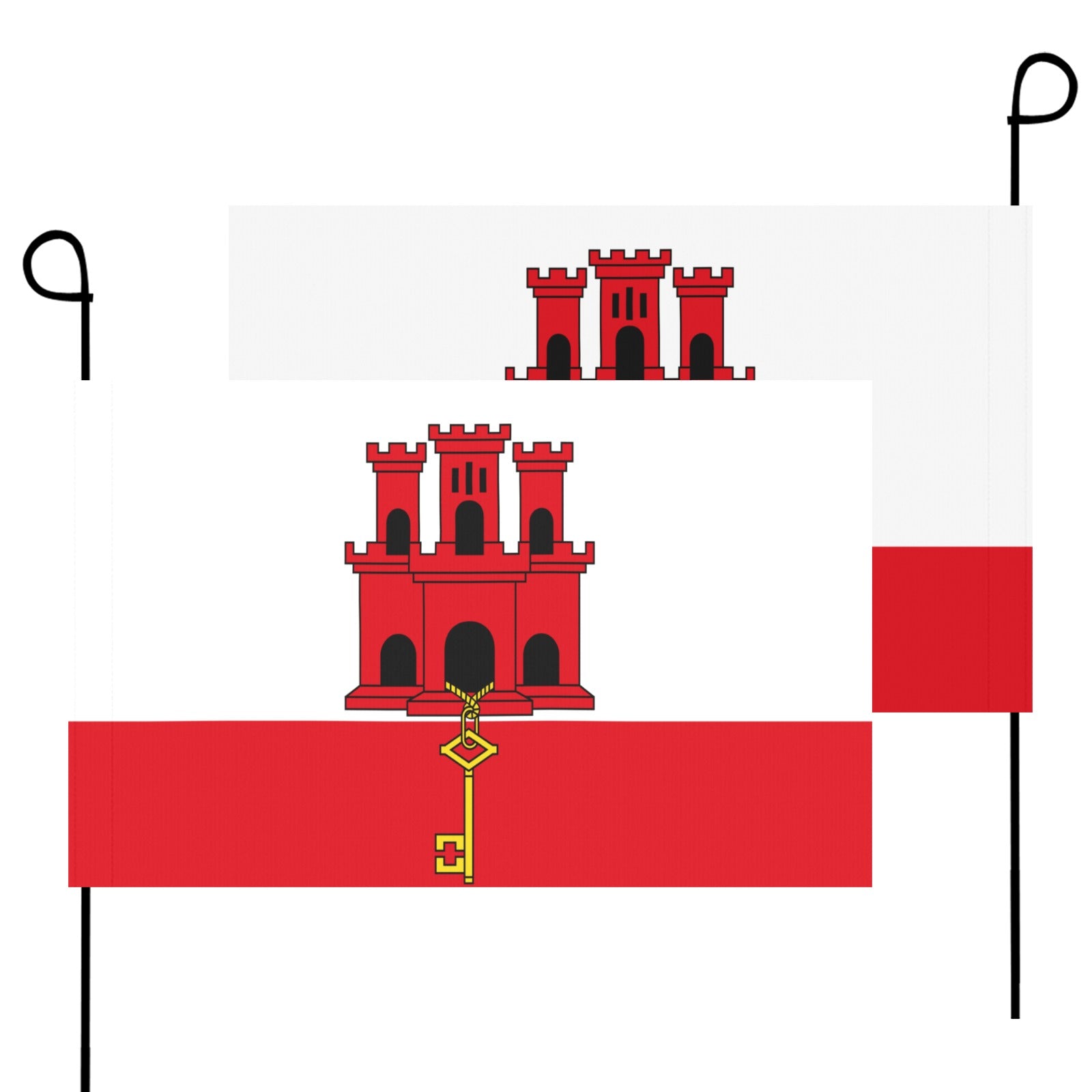 Gibraltar flag with red castle, brand: Luv My Flag.