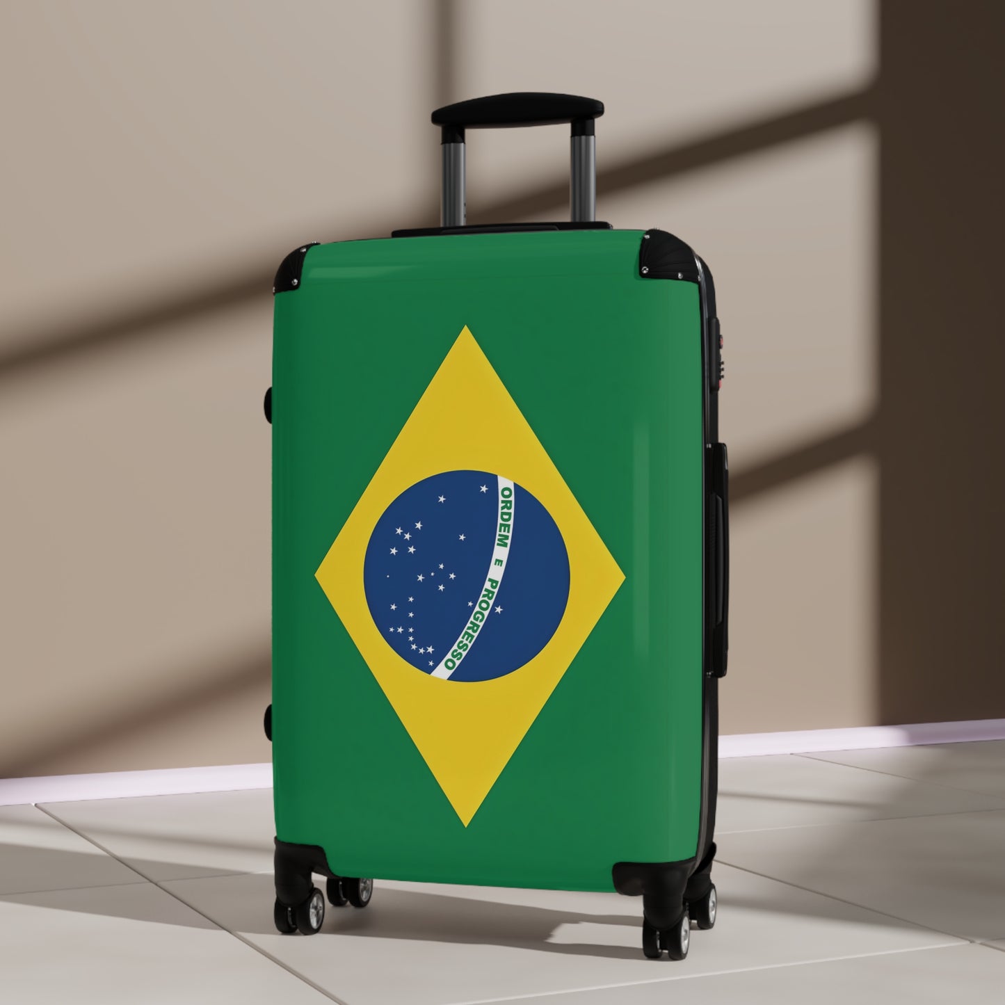 Brazil Flag Inspired Suitcase