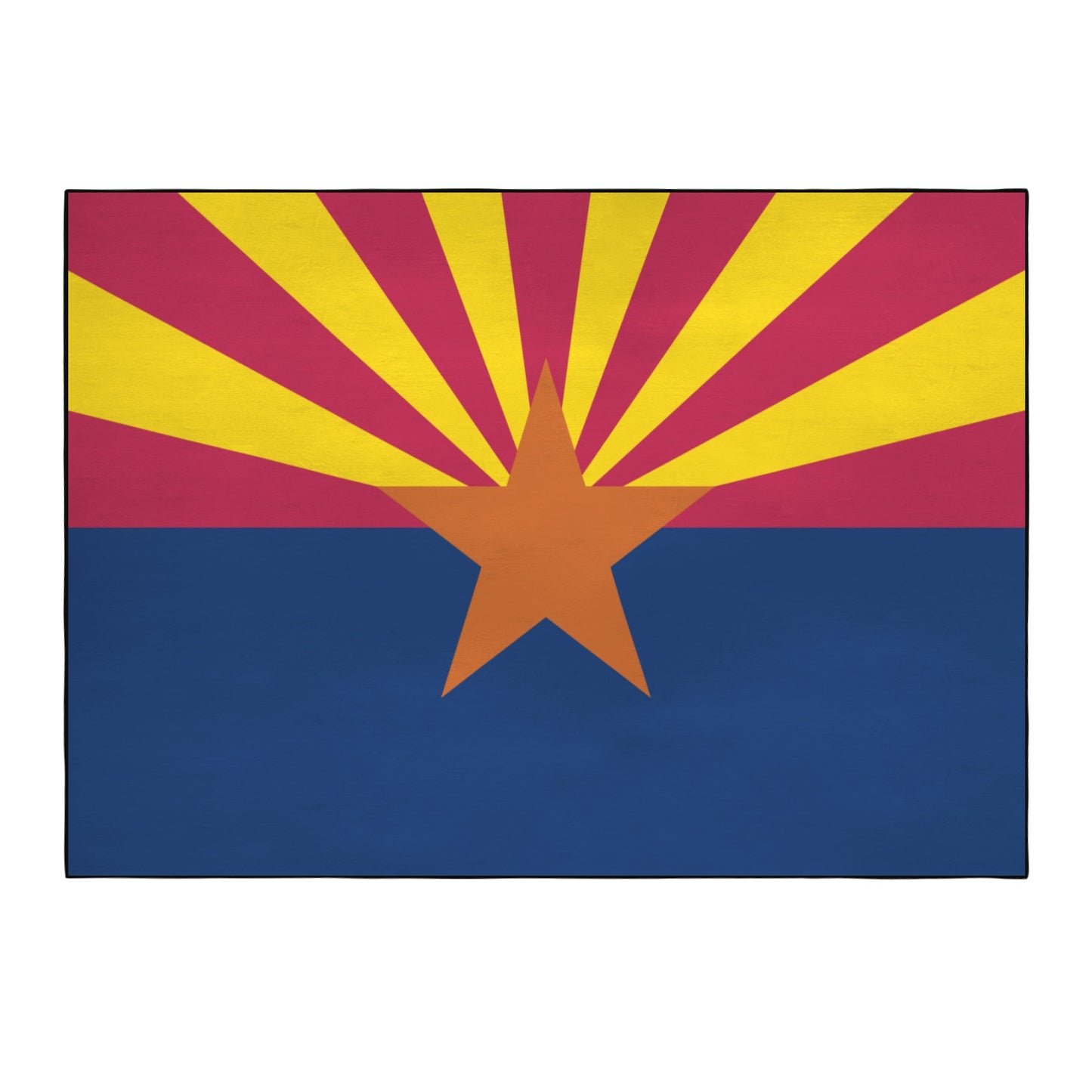 Arizona Flag Inspired 84x60 Inch Area Rug with Black Binding (Made in the USA)