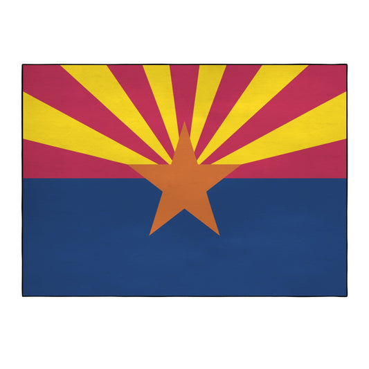 Arizona Flag Inspired 84x60 Inch Area Rug with Black Binding (Made in the USA)