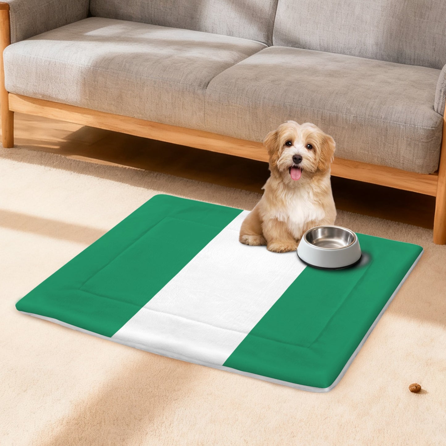 Nigeria Flag Inspired Pet Mat 25x18inch (Made in the USA)