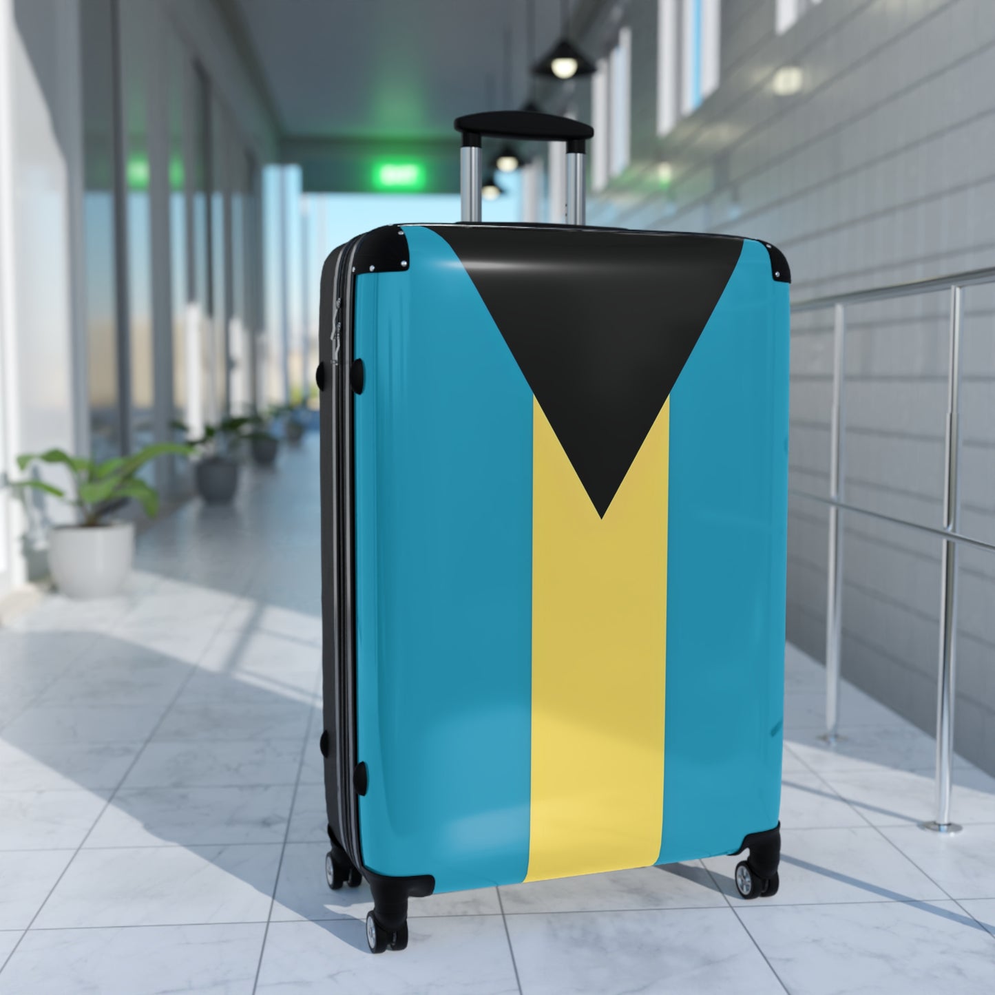 Bahamas Flag Inspired Suitcase
