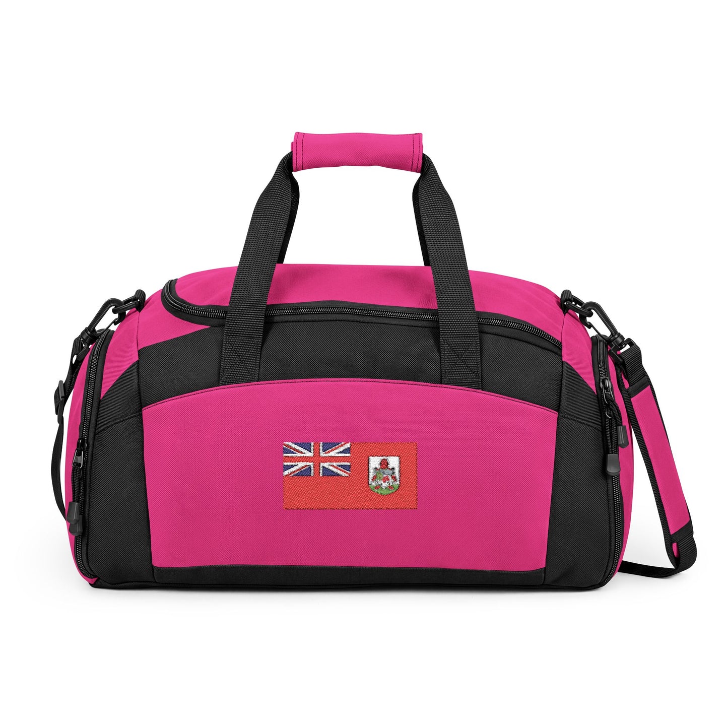 Bermuda Flag Gym Bag — Black Duffle with Embroidered Bermuda Flag