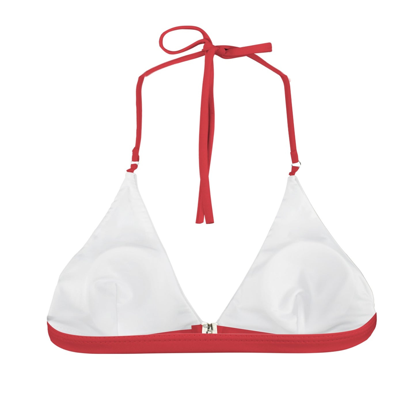 Thin Red Line Flag Inspired Women's Halter Bikini Top with Front Buckle