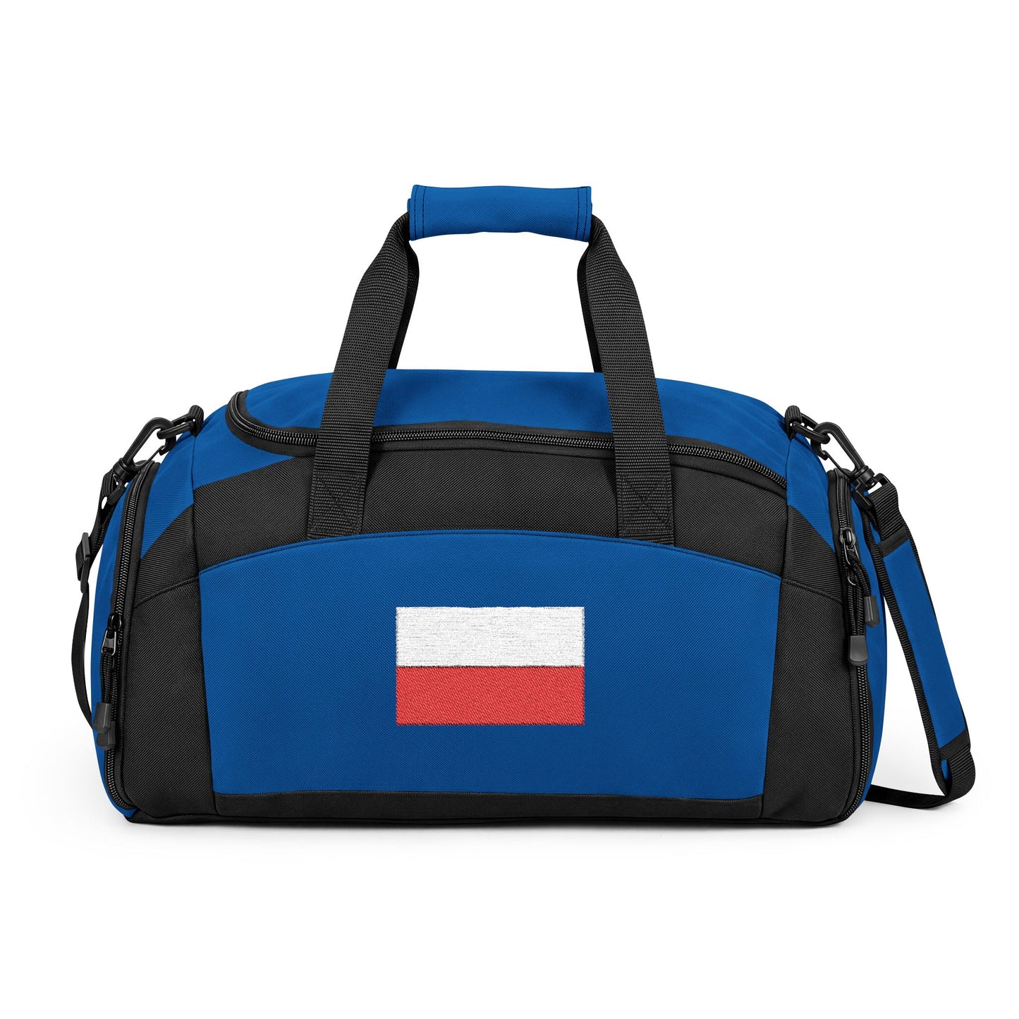 Poland Flag Gym Bag — Black Duffle with Embroidered Poland Flag