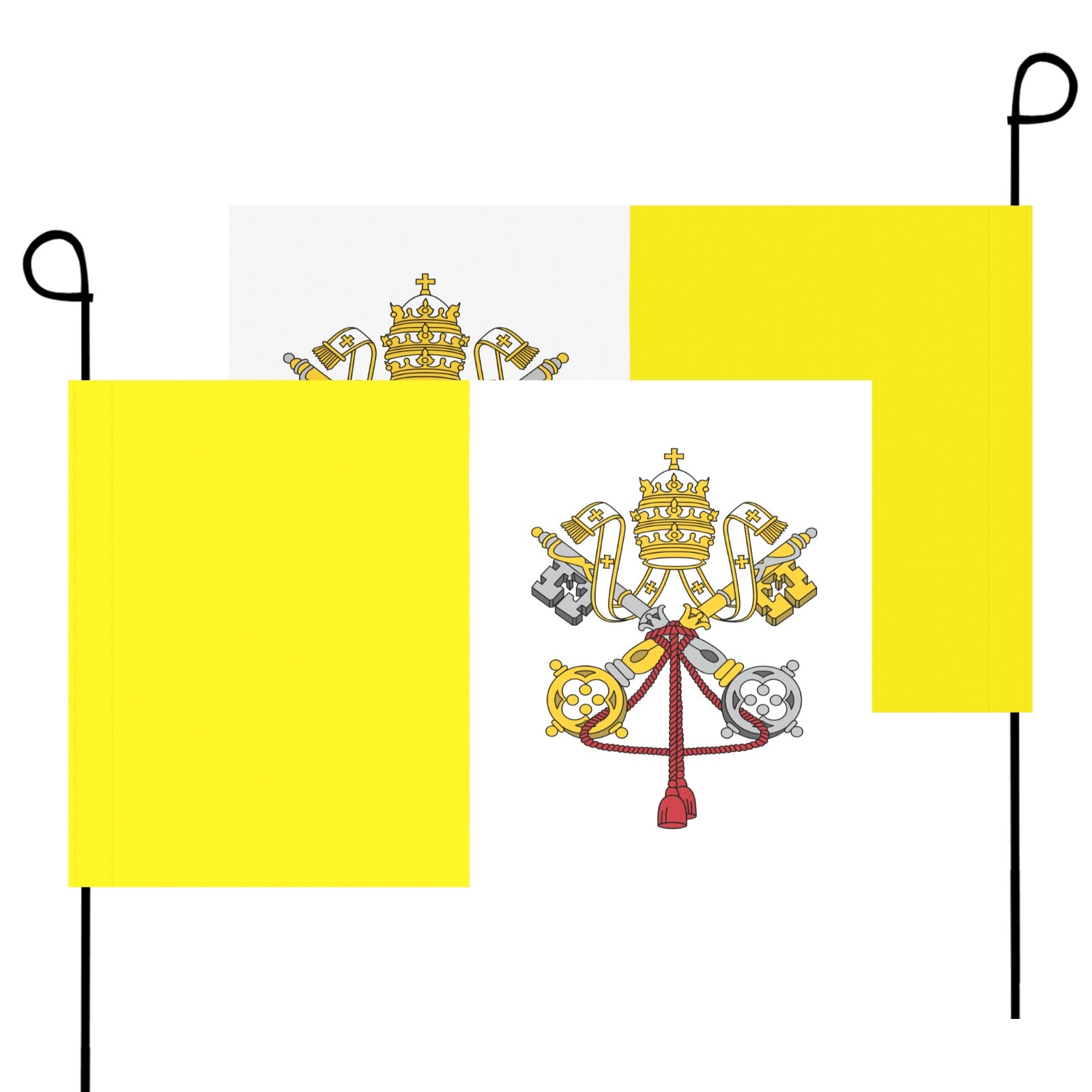 Yellow and white flags with Vatican emblem, Luv My Flag.