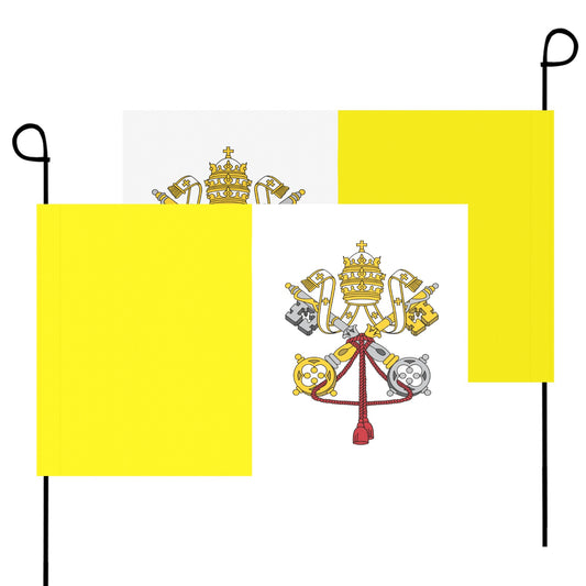Yellow and white flags with Vatican emblem, Luv My Flag.