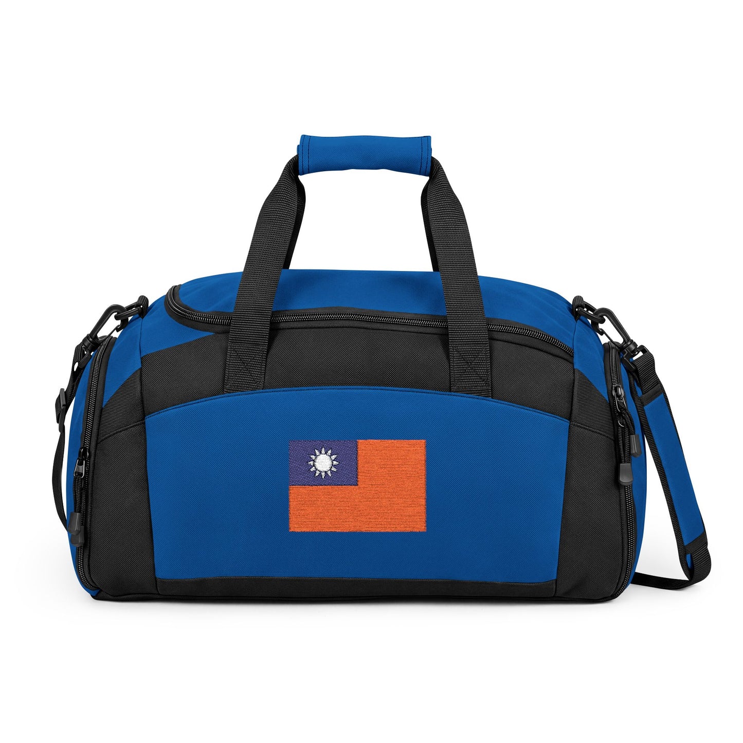 Taiwan Flag Gym Bag — Black Duffle with Embroidered Taiwan Flag