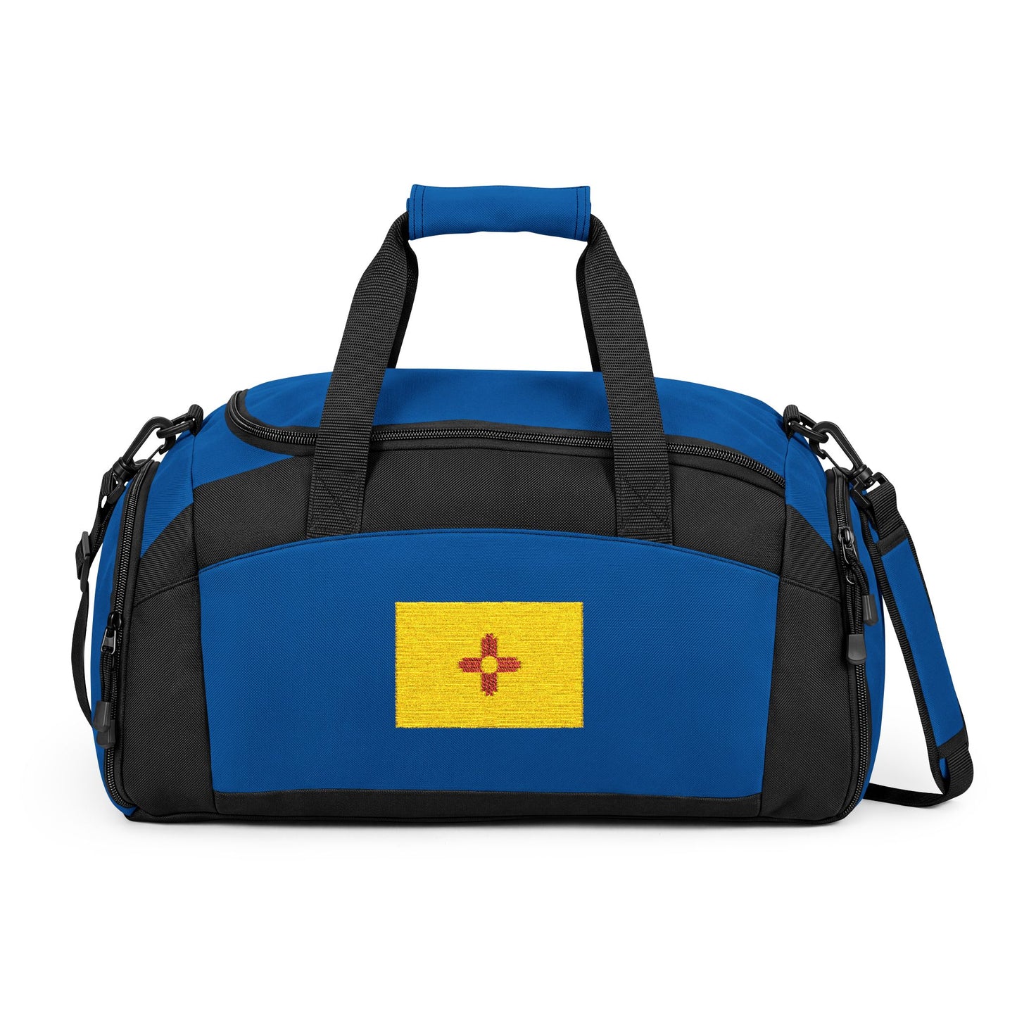 New Mexico Flag Gym Bag — Black Duffle with Embroidered New Mexico Flag