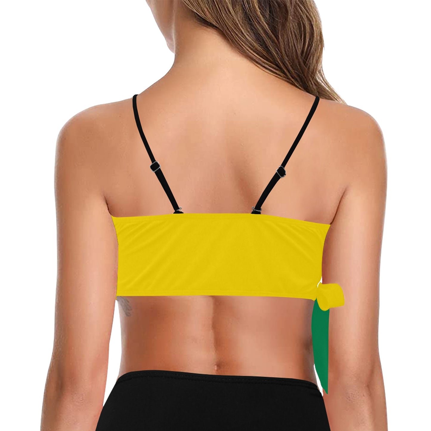Brazil Flag Inspired Knot Side Bikini Top