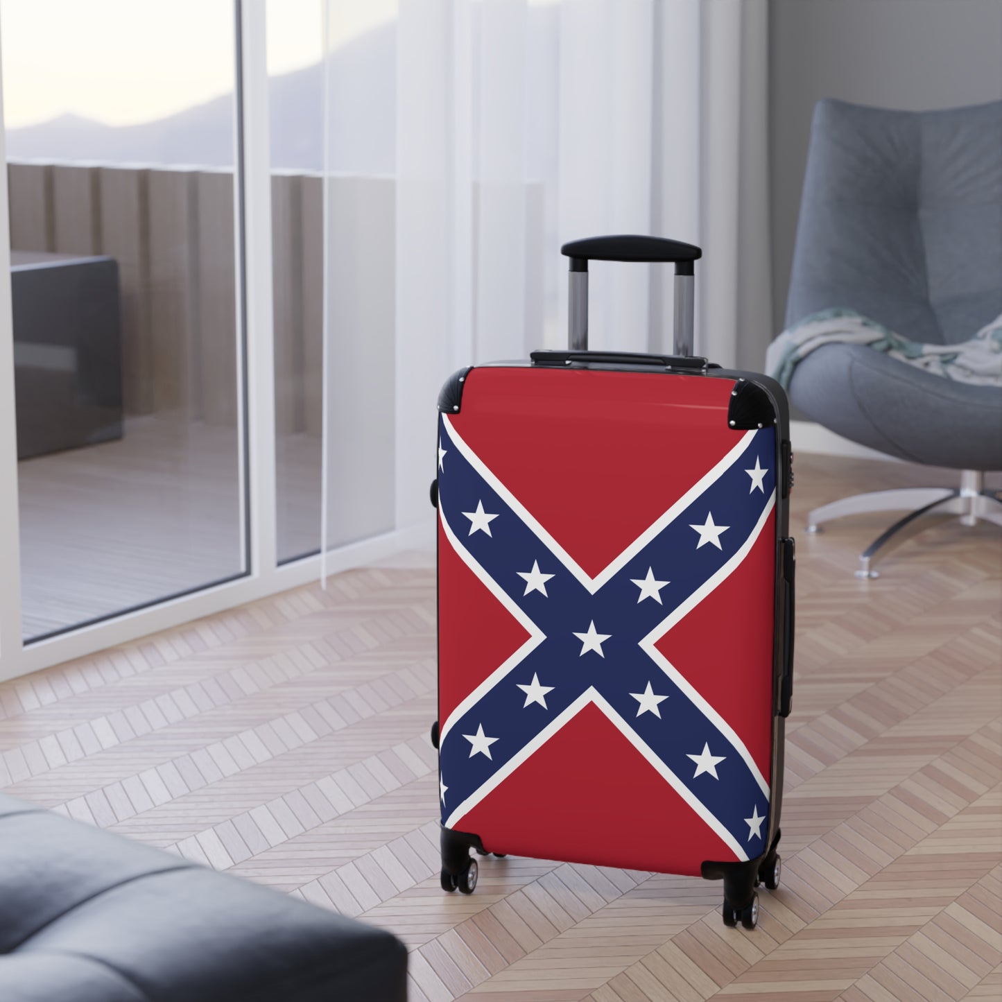 Confederate Battle Flag Inspired Suitcase