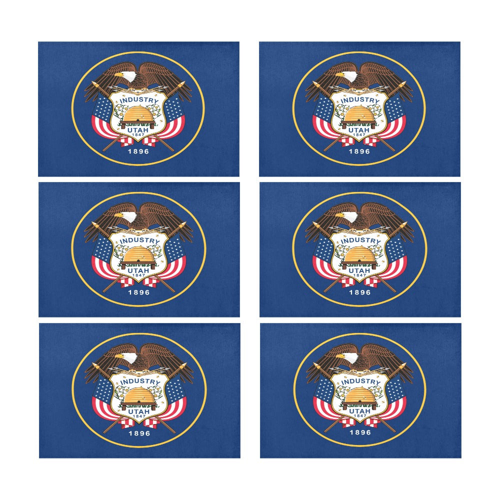 Utah Retired Flag Placemats 12" x 18" (Set of 6)