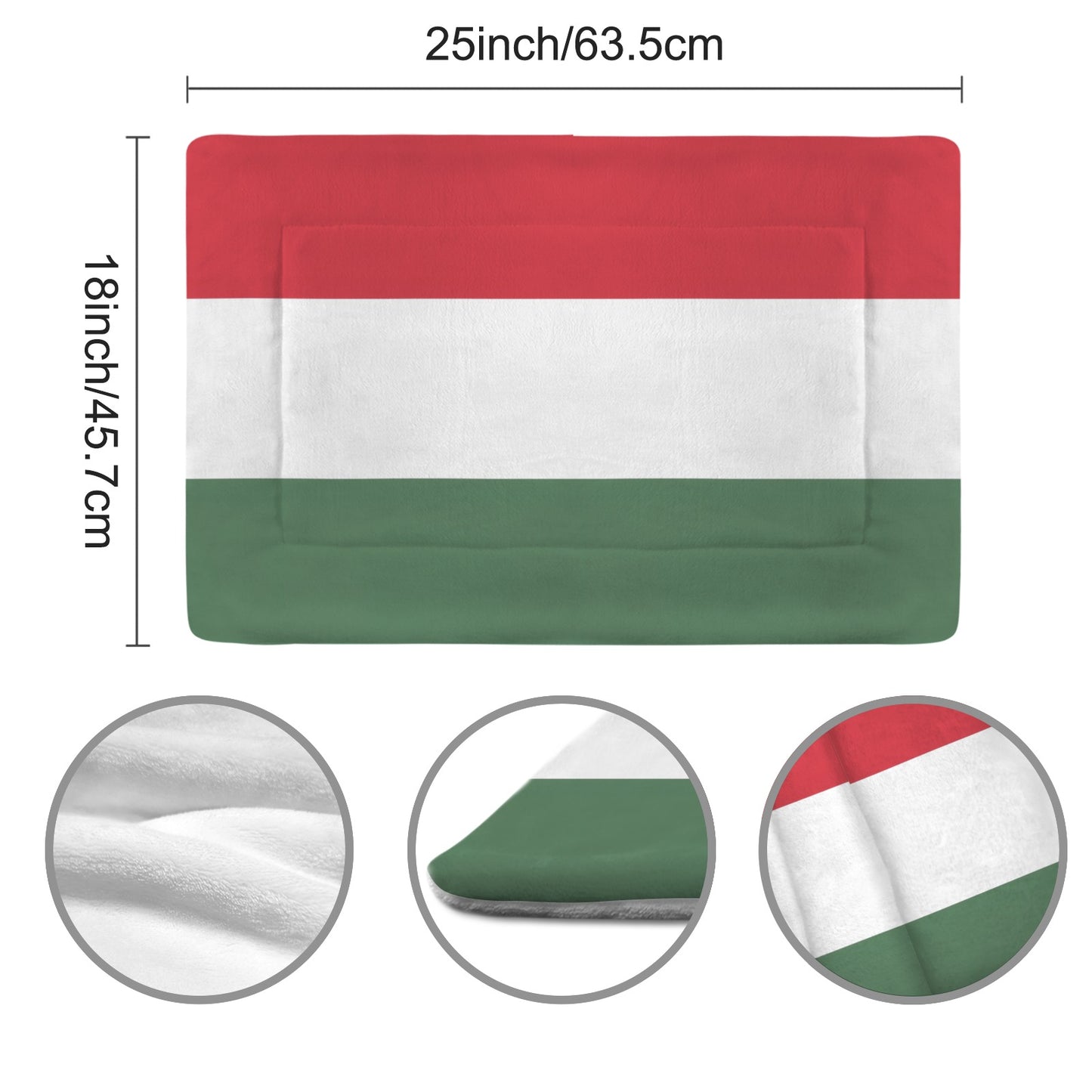 Hungary Flag Inspired Pet Mat 25x18inch (Made in the USA)