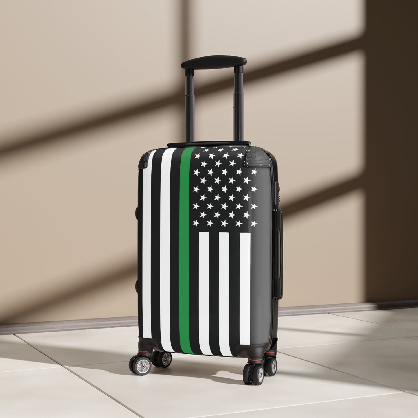Thin Green Line Flag Inspired Suitcase