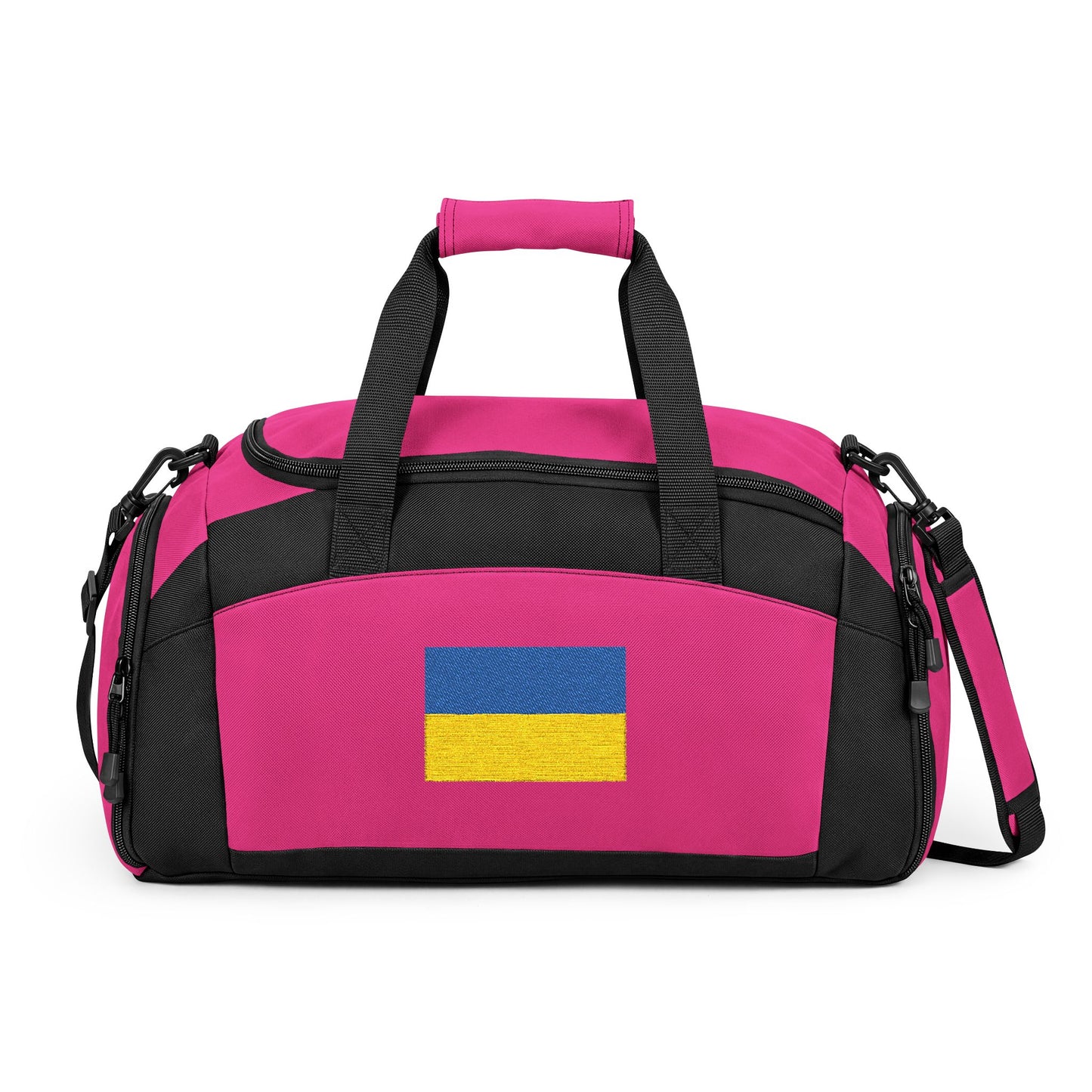 Ukraine Flag Gym Bag — Black Duffle with Embroidered Ukraine Flag