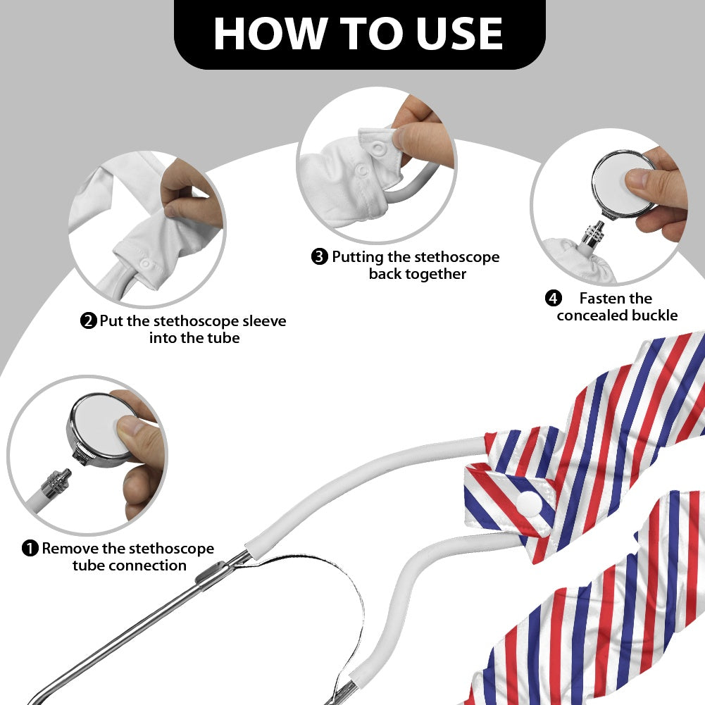 USA/American Flag Inspired Stripes Pattern Stethoscope Protective Cover