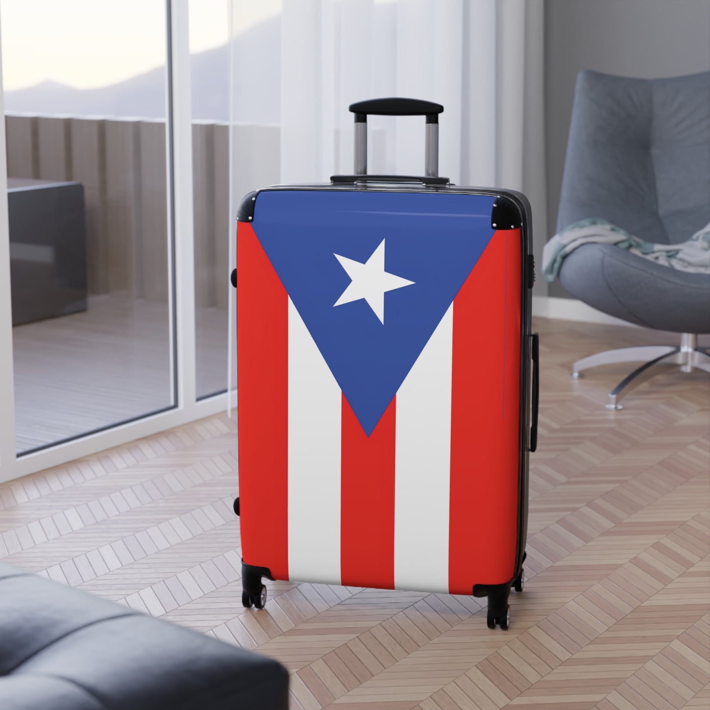 Puerto Rico Flag Inspired Suitcase