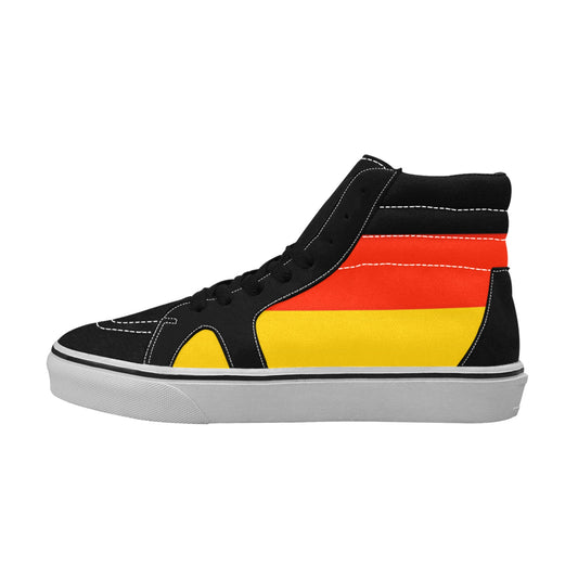 Germany Flag Inspired Women's High Top Canvas Shoes
