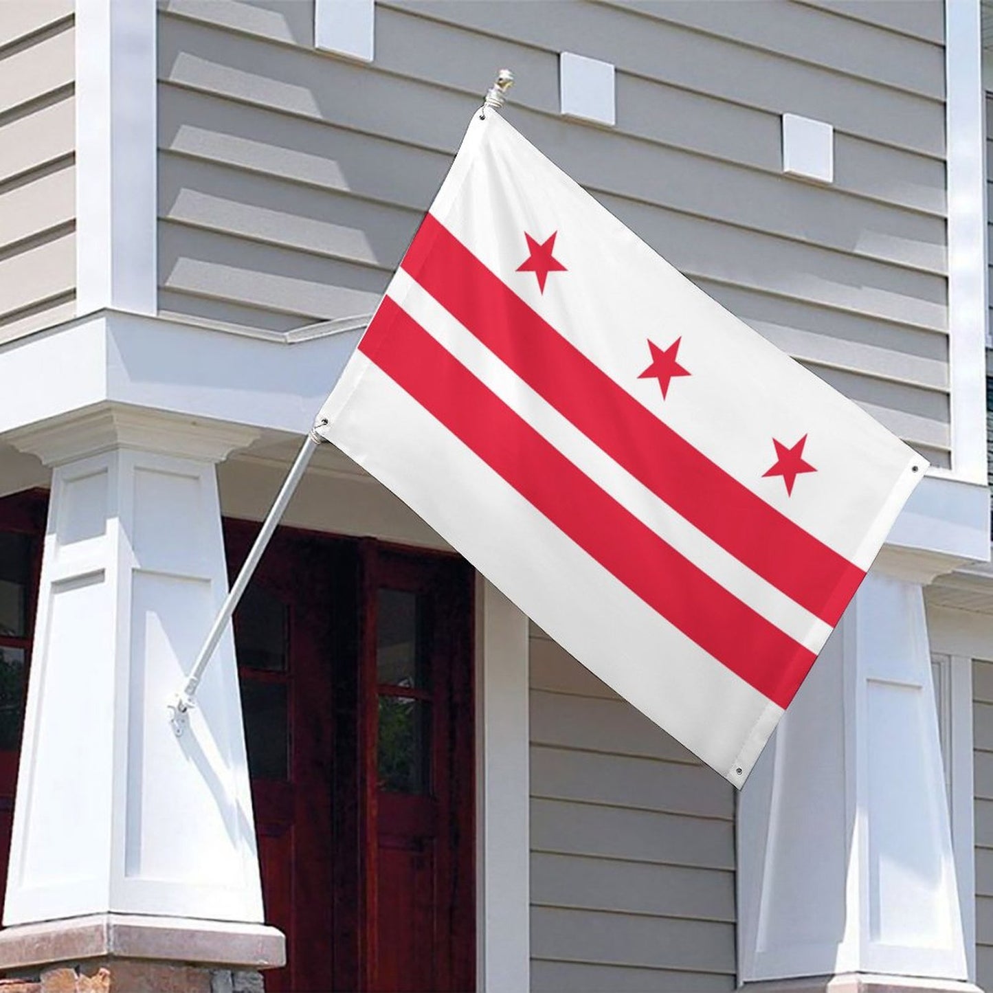 Washington DC Flag Inspired Wall Mount Flag with Four Grommets (35x59 in)