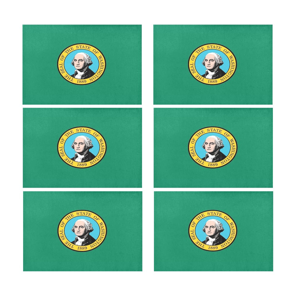 Washington State Flag Placemats 12" x 18" (Set of 6)