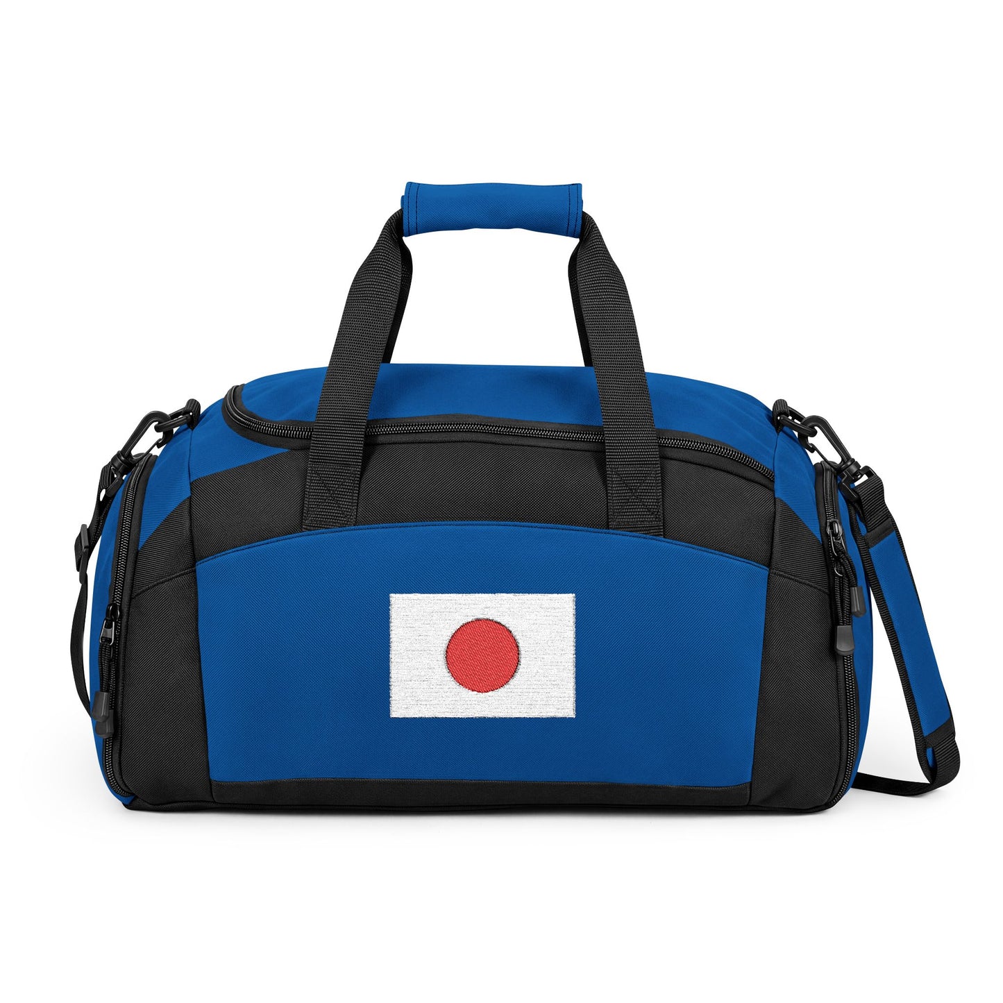 Japan Flag Gym Bag — Black Duffle with Embroidered Japan Flag