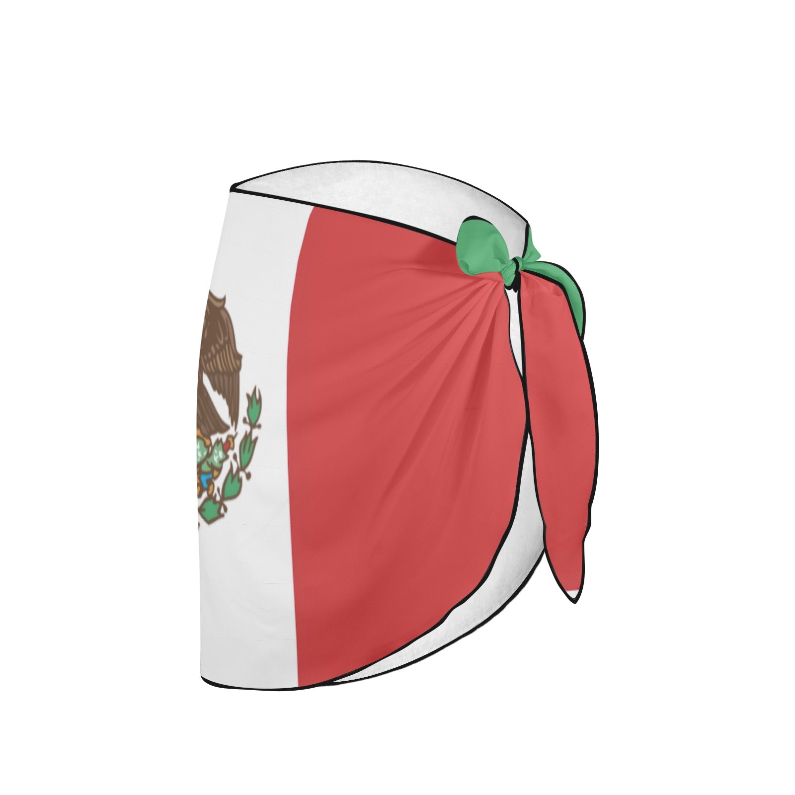 [Brand] sarong with Mexican flag design, featuring green knot.