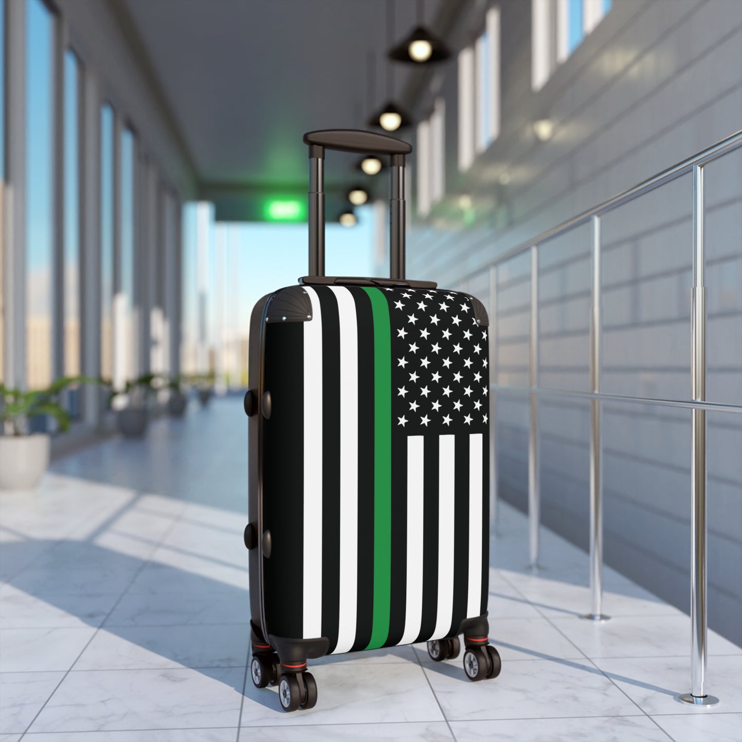Thin Green Line Flag Inspired Suitcase