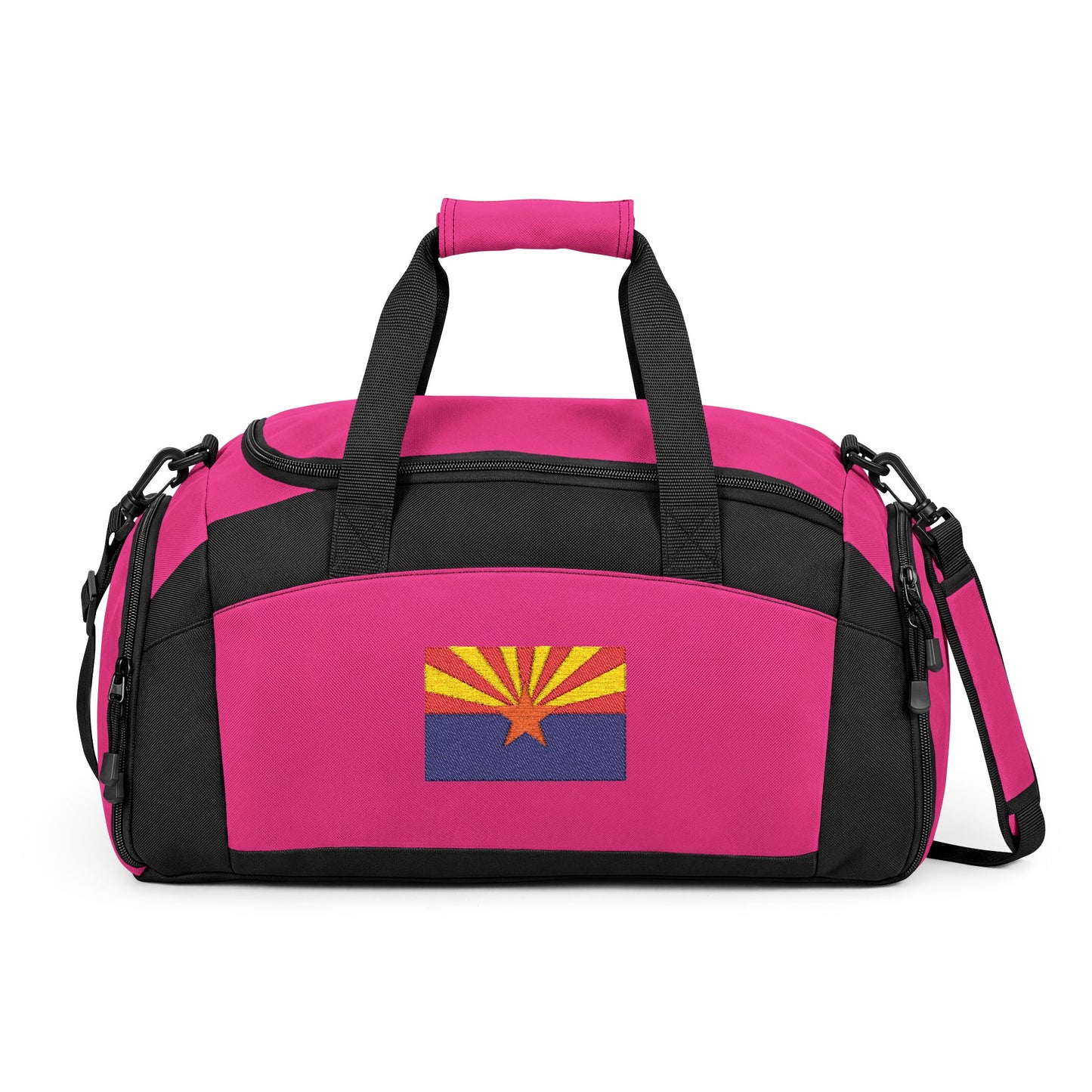 Arizona Flag Gym Bag — Black Duffle with Embroidered Arizona Flag