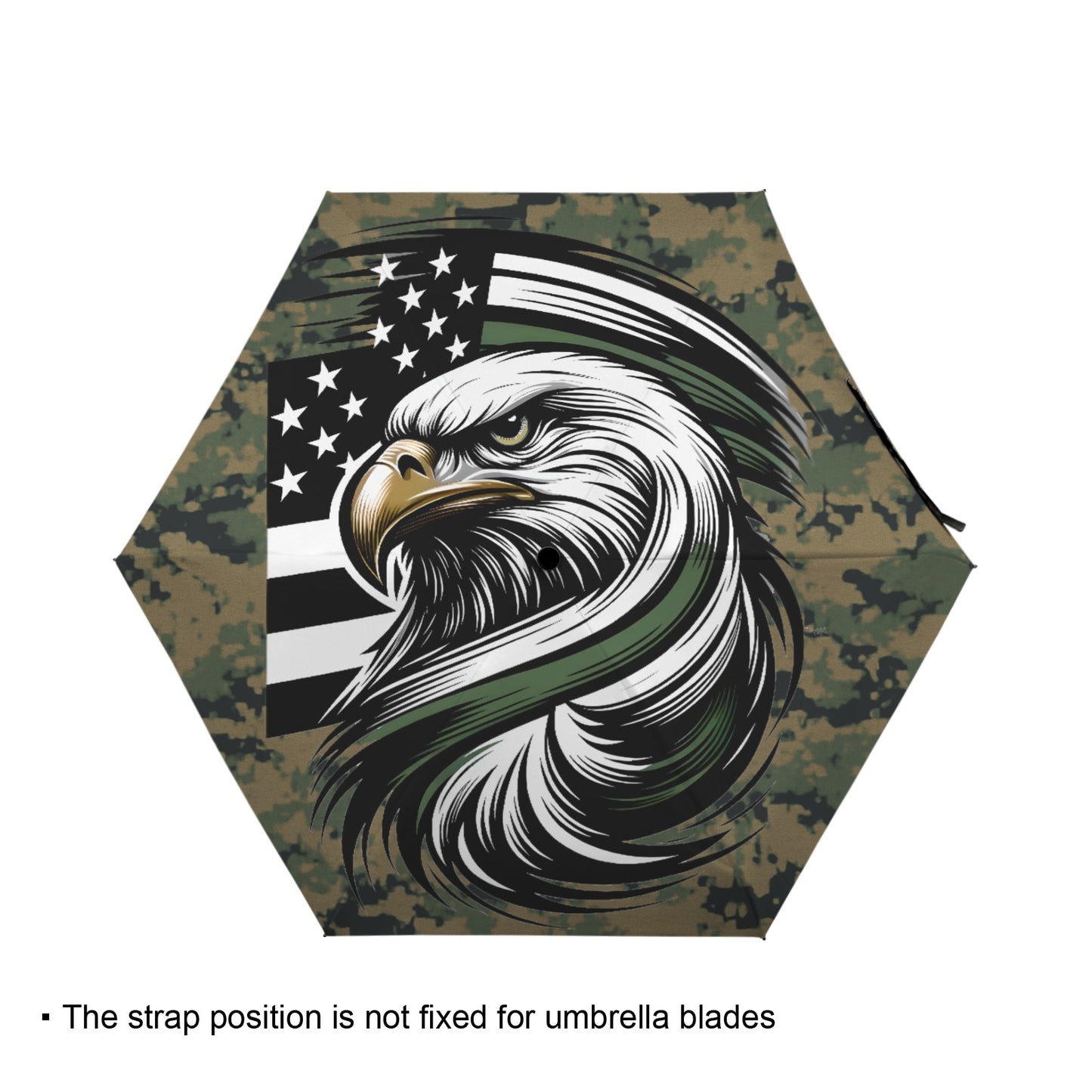Thin Green Line Flag Inspired Eagle on Digital Camo Mini Compact Umbrella