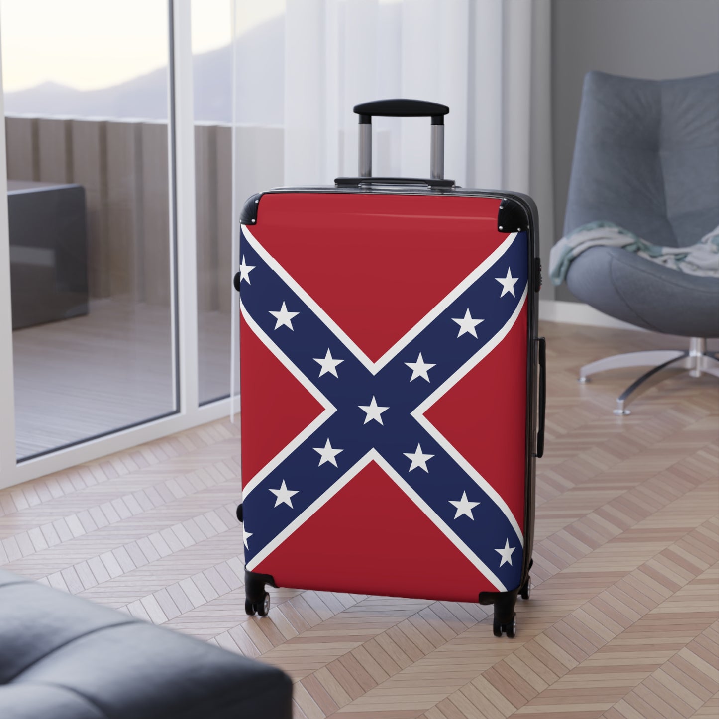 Confederate Battle Flag Inspired Suitcase