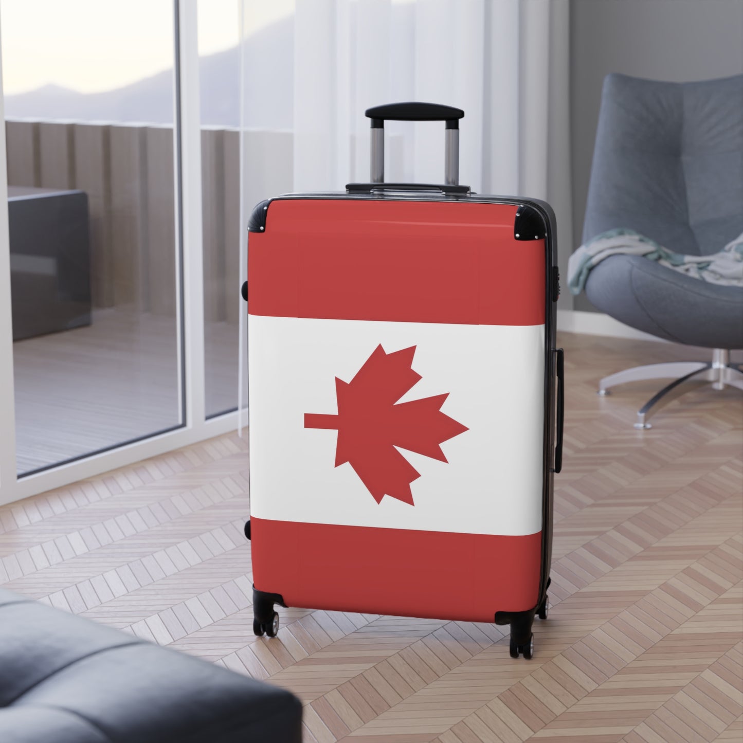 Canada Flag Inspired Suitcase