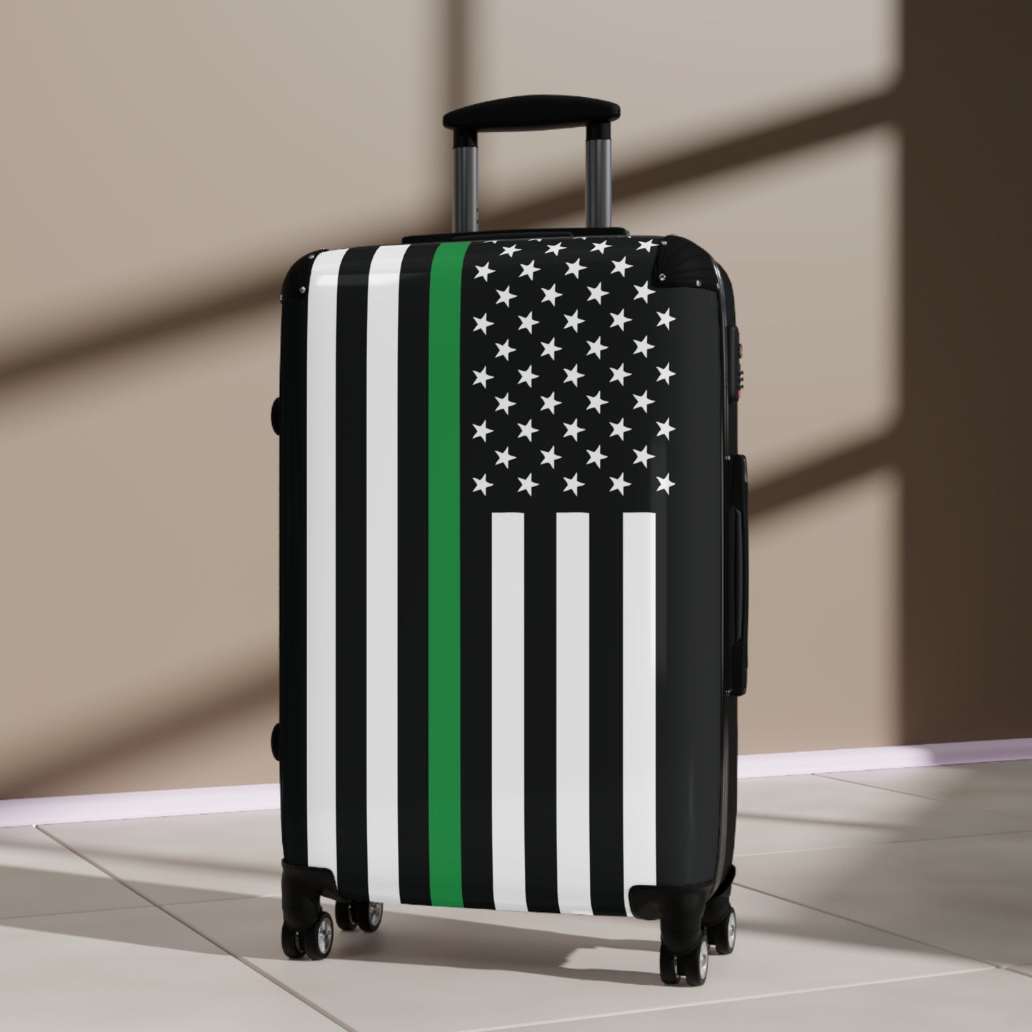 Thin Green Line Flag Inspired Suitcase
