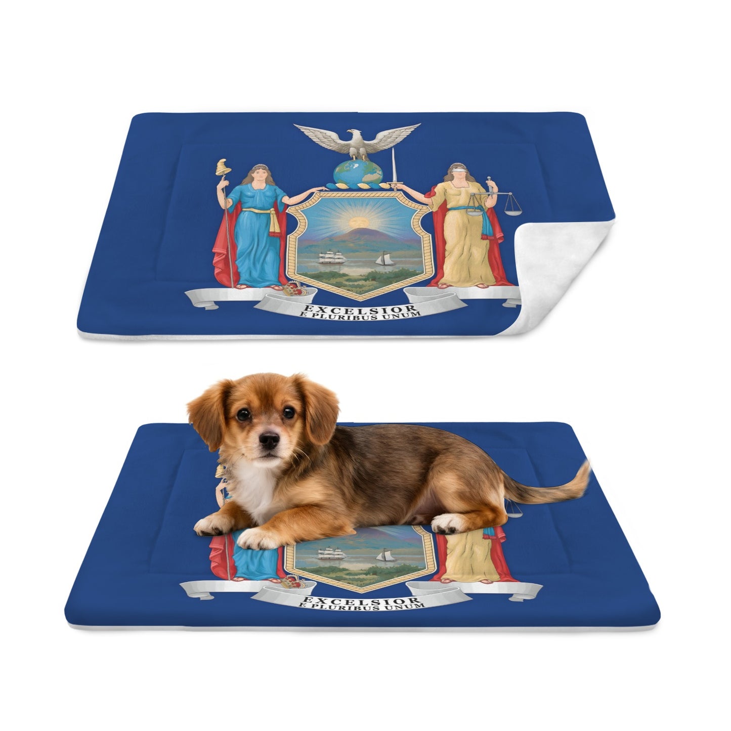 New York Flag Inspired Pet Mat 25x18inch (Made in the USA)